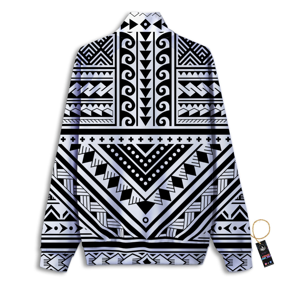Tribal Maori Polynesian Tattoo Print Track Jacket-grizzshop