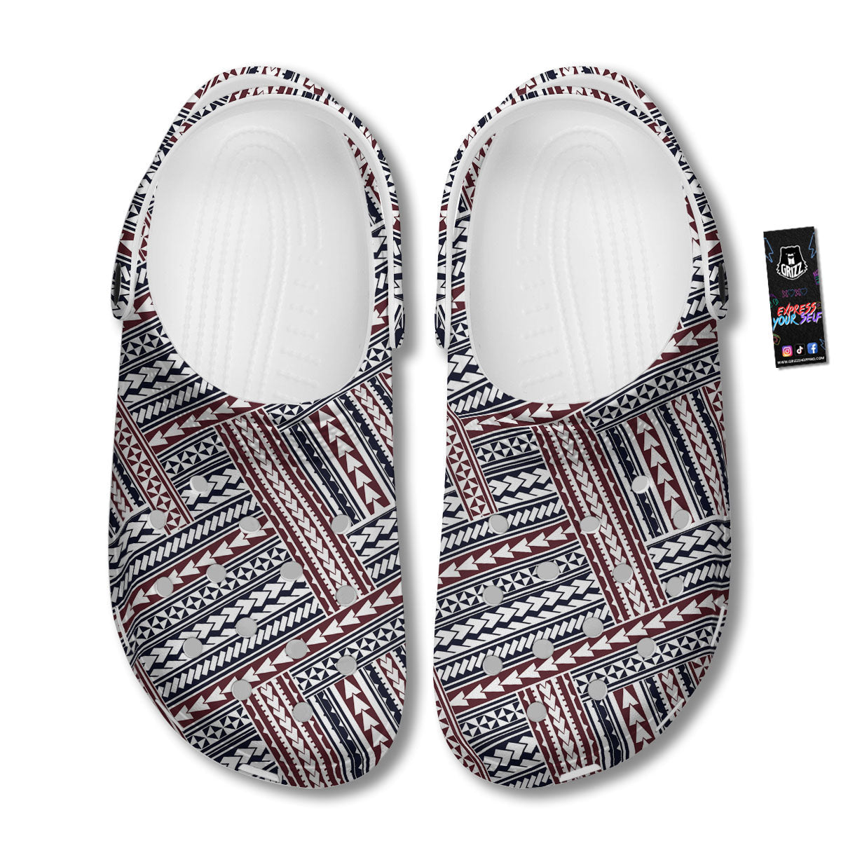 Tribal Maori Print Clog-grizzshop