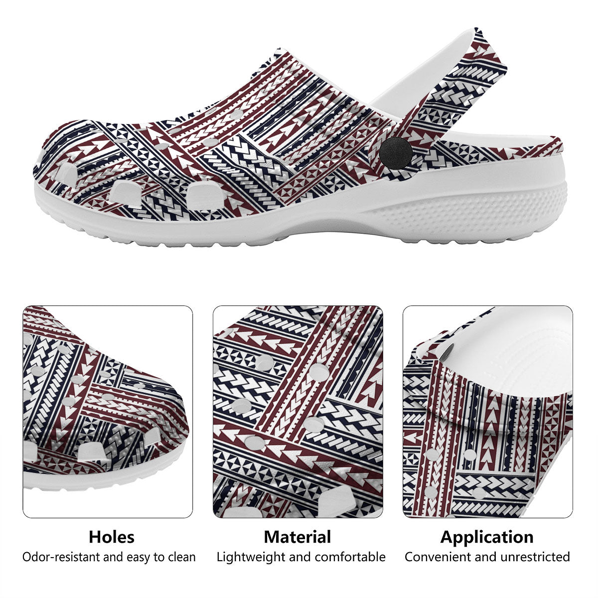 Tribal Maori Print Clog-grizzshop