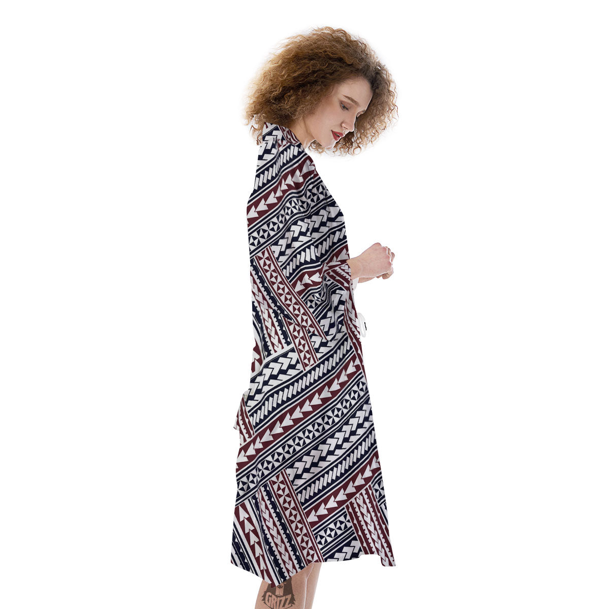 Tribal Maori Print Kimono-grizzshop