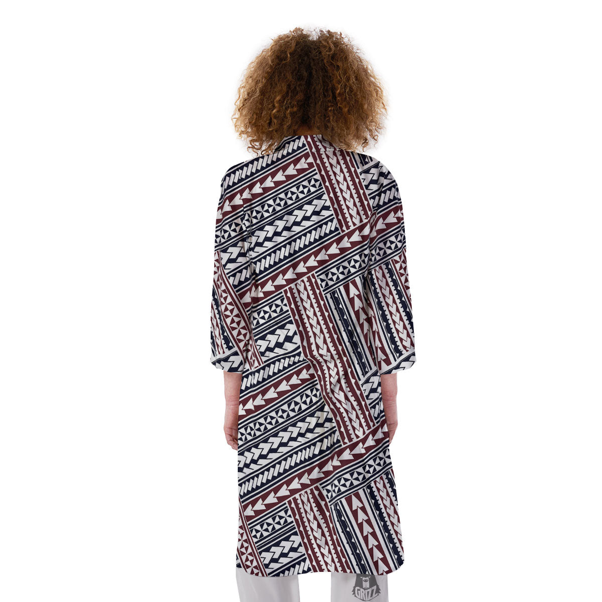 Tribal Maori Print Kimono-grizzshop