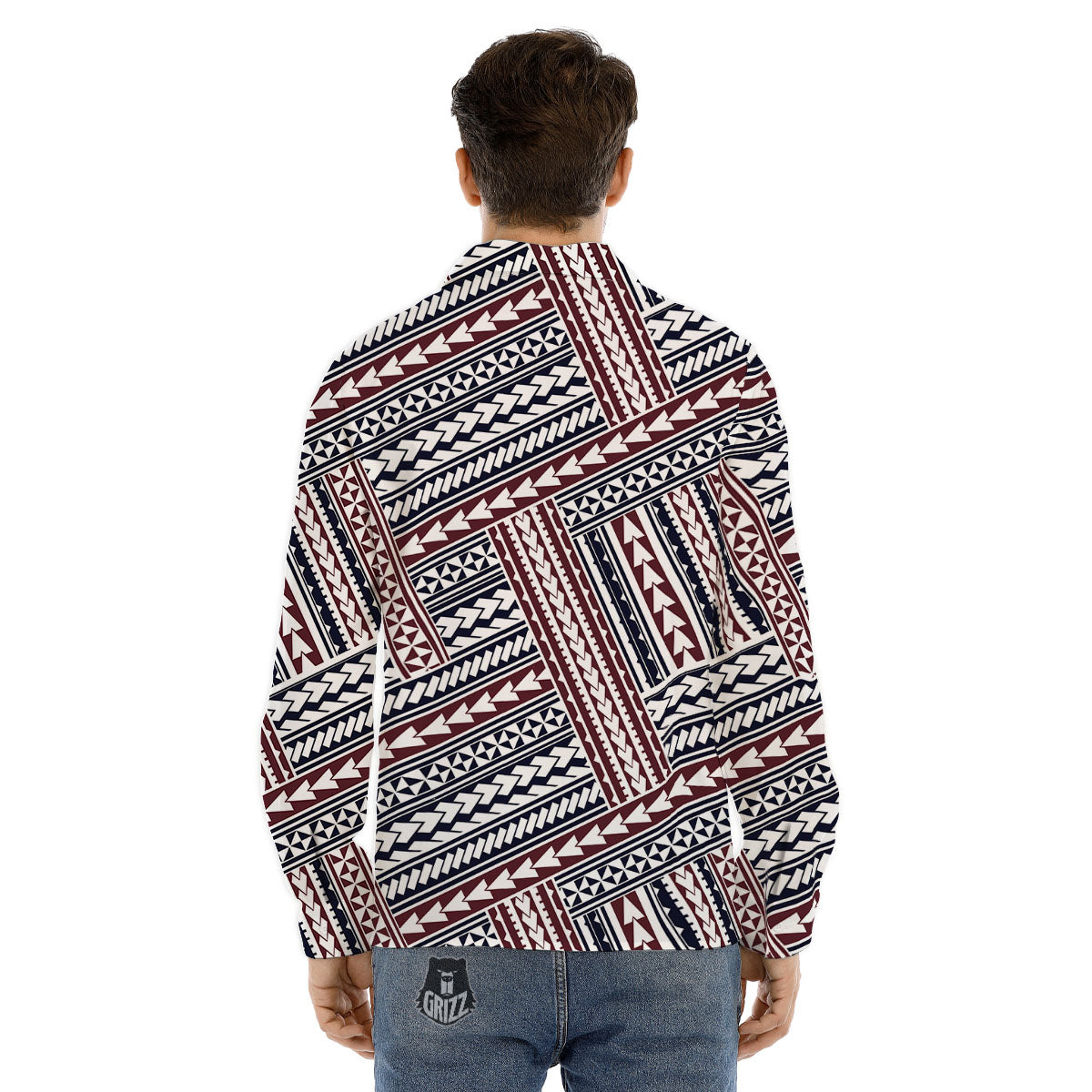 Tribal Maori Print Men's Dress Shirts-grizzshop