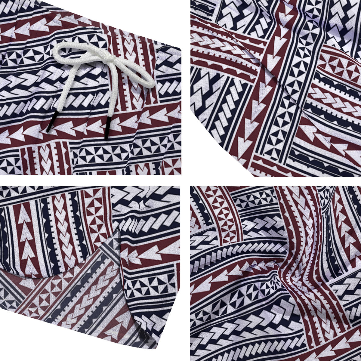 Tribal Maori Print Men's Running Shorts-grizzshop
