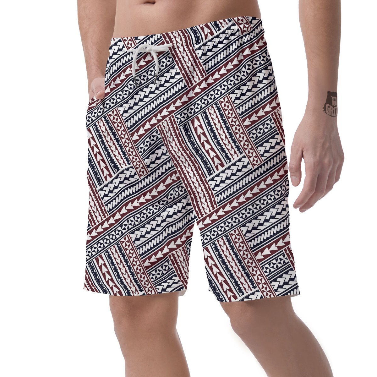 Tribal Maori Print Men's Shorts-grizzshop
