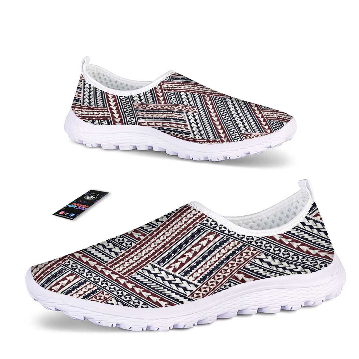 Tribal Maori Print Nurse Shoes-grizzshop