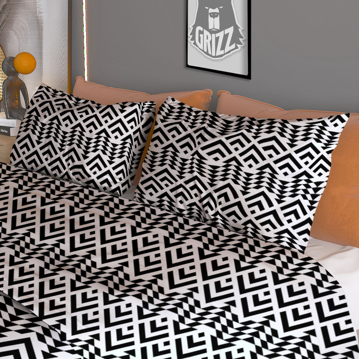 Tribal Maori Print Pattern Duvet Cover Bedding Set