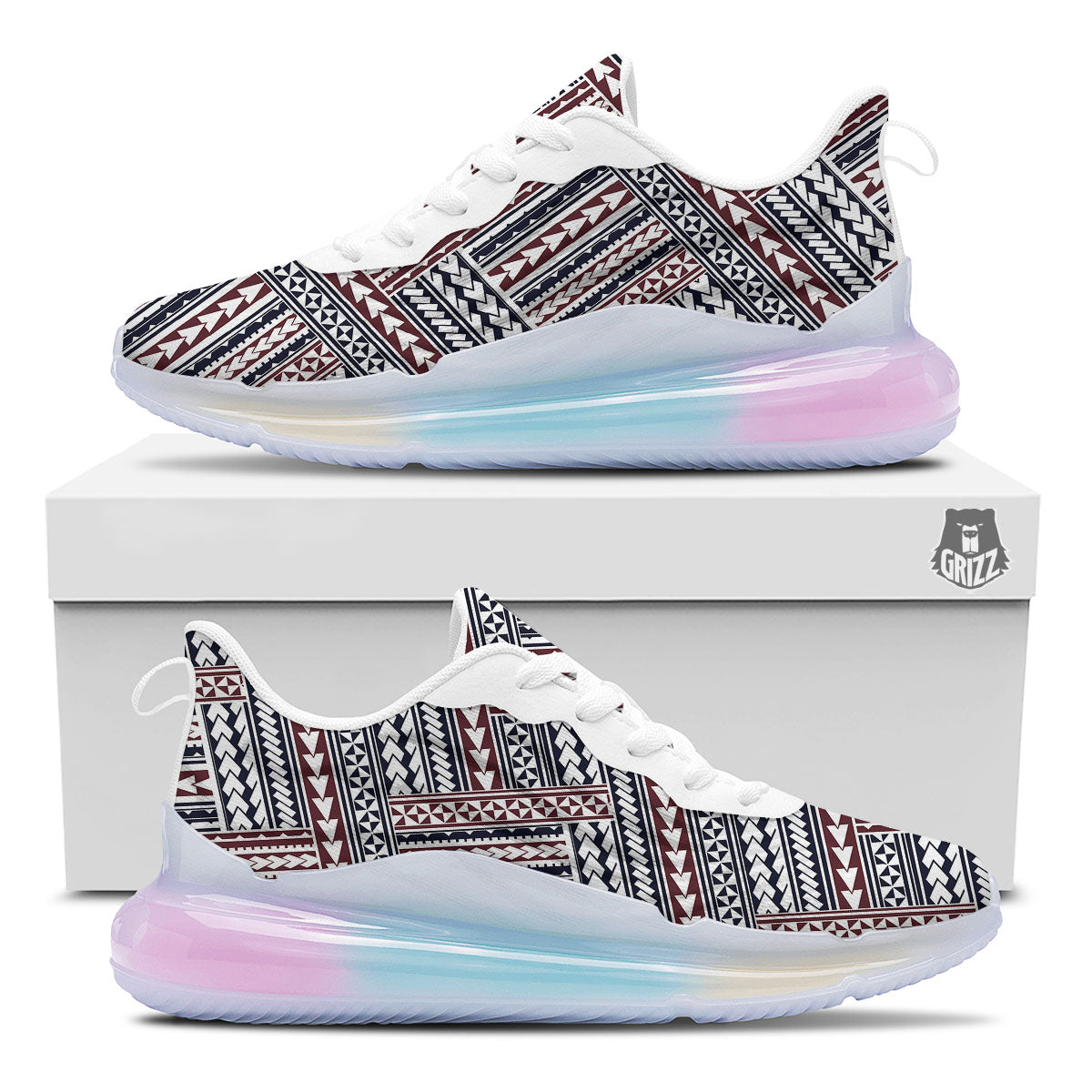 Tribal Maori Print Running Sneakers-grizzshop