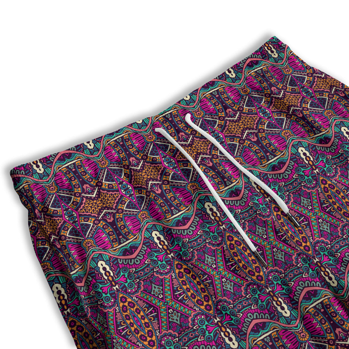 Tribal Native Purple Print Pattern Men's Athletic Shorts