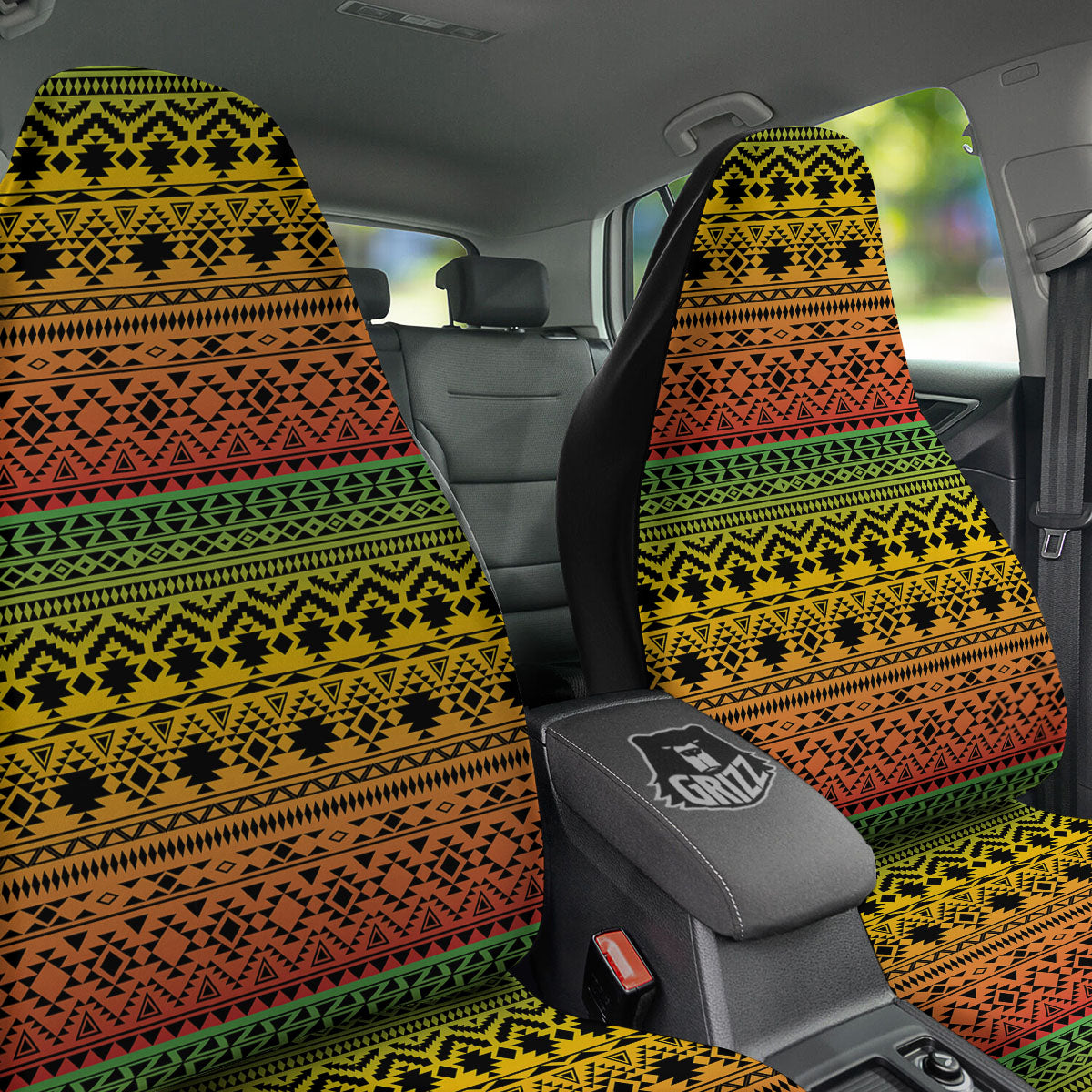 Tribal Rasta Print Pattern Car Seat Covers-grizzshop