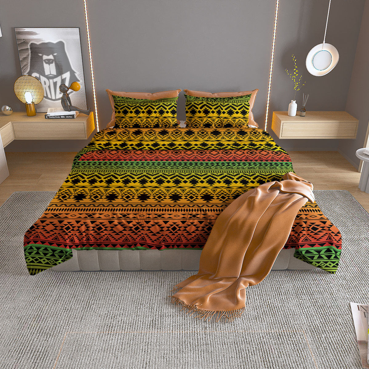 Tulip Field Print Pattern Duvet Cover Bedding Set