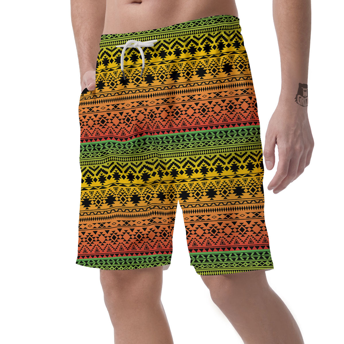 Tribal Rasta Print Pattern Men's Shorts-grizzshop