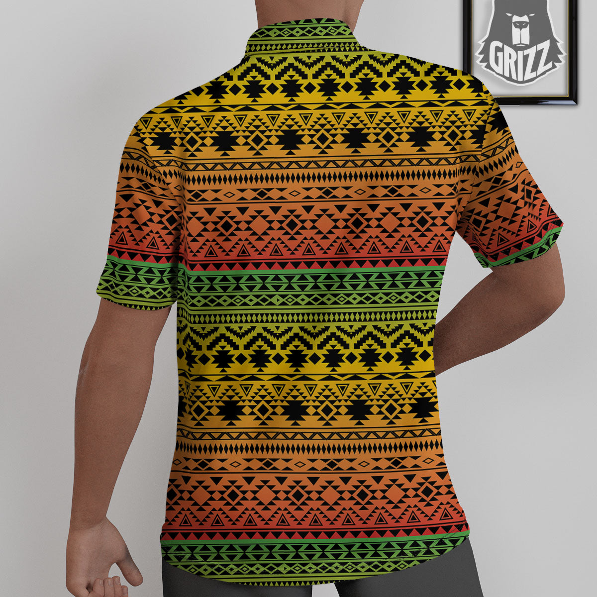 Tribal Rasta Print Pattern Untucked Shirts-grizzshop