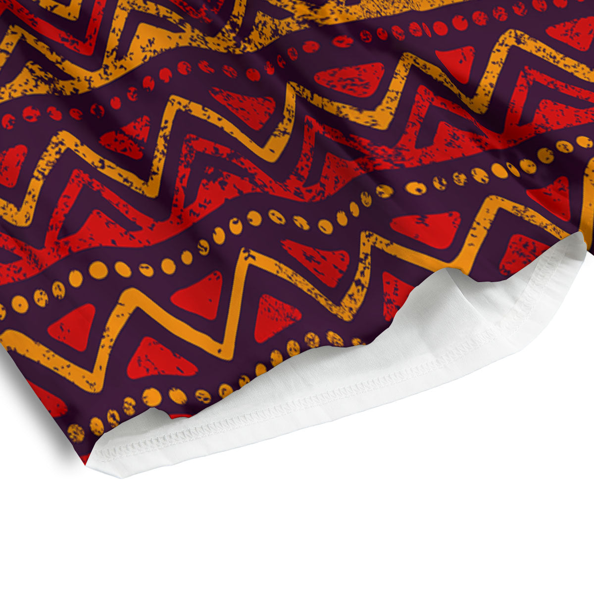 Tribal Red African Print Pattern Men's Athletic Shorts