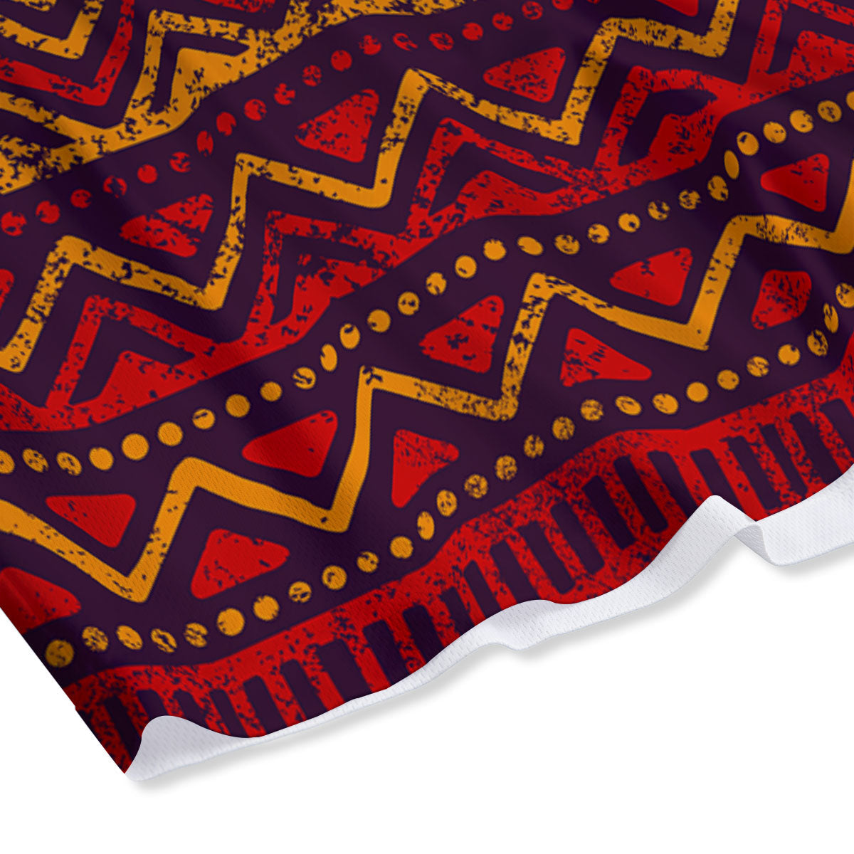 Tribal Red African Print Pattern Mesh Shorts