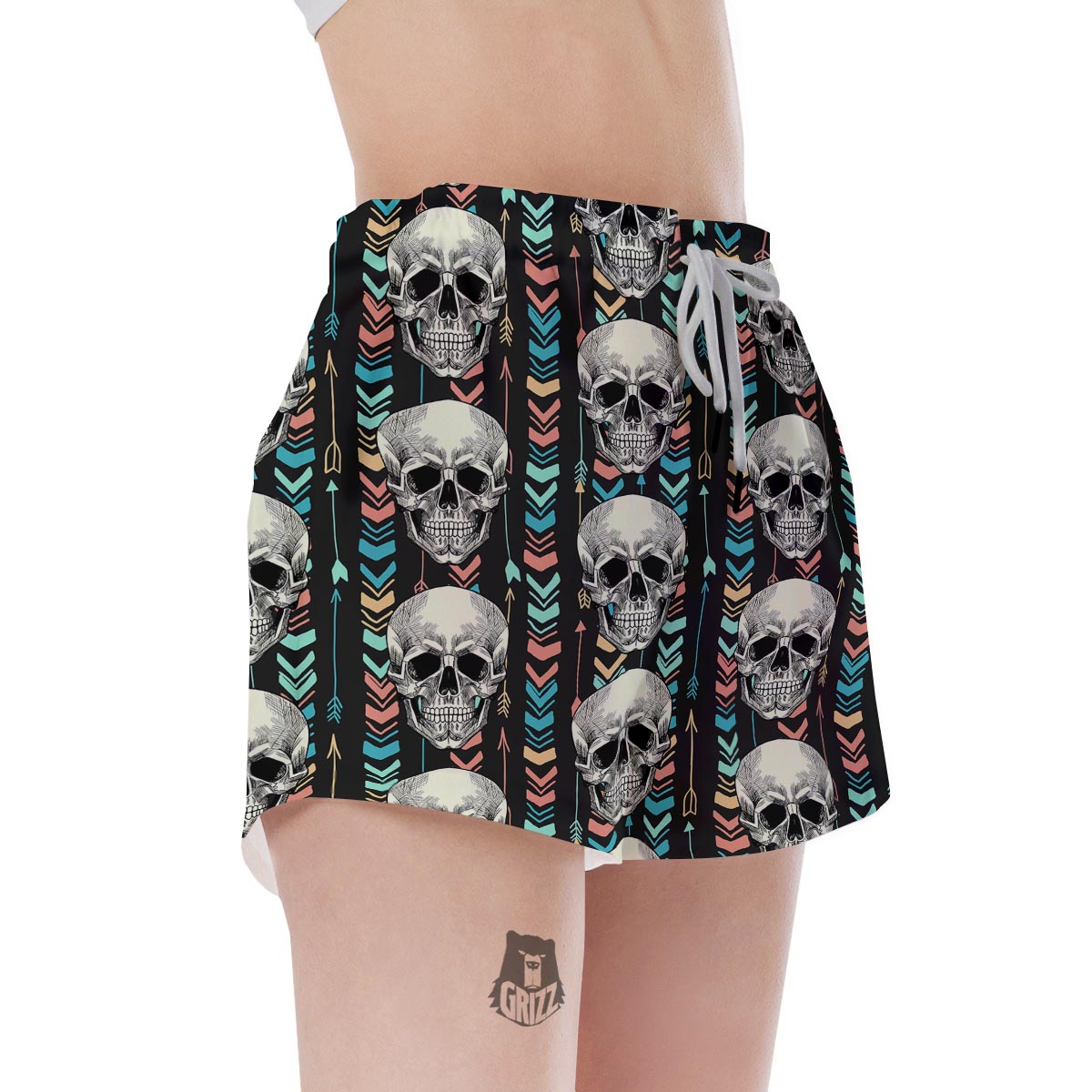 Tribal Skull Women's Shorts-grizzshop