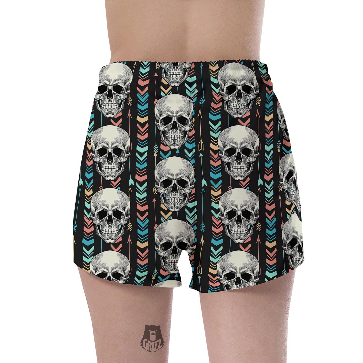 Tribal Skull Women's Shorts-grizzshop
