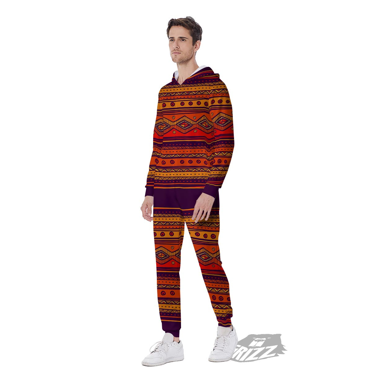 Tribal Sunset African Print Pattern Men's Jumpsuit-grizzshop
