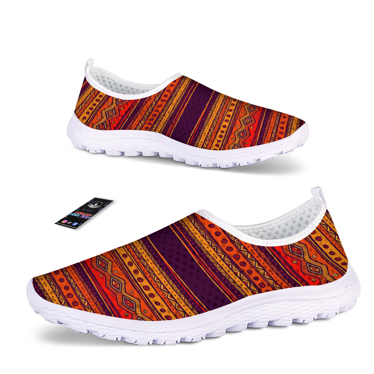 Tribal Sunset African Print Pattern Nurse Shoes-grizzshop