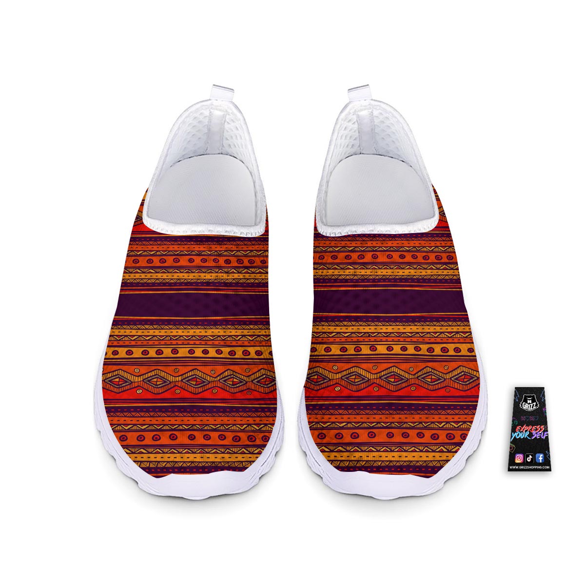 Tribal Sunset African Print Pattern Nurse Shoes-grizzshop