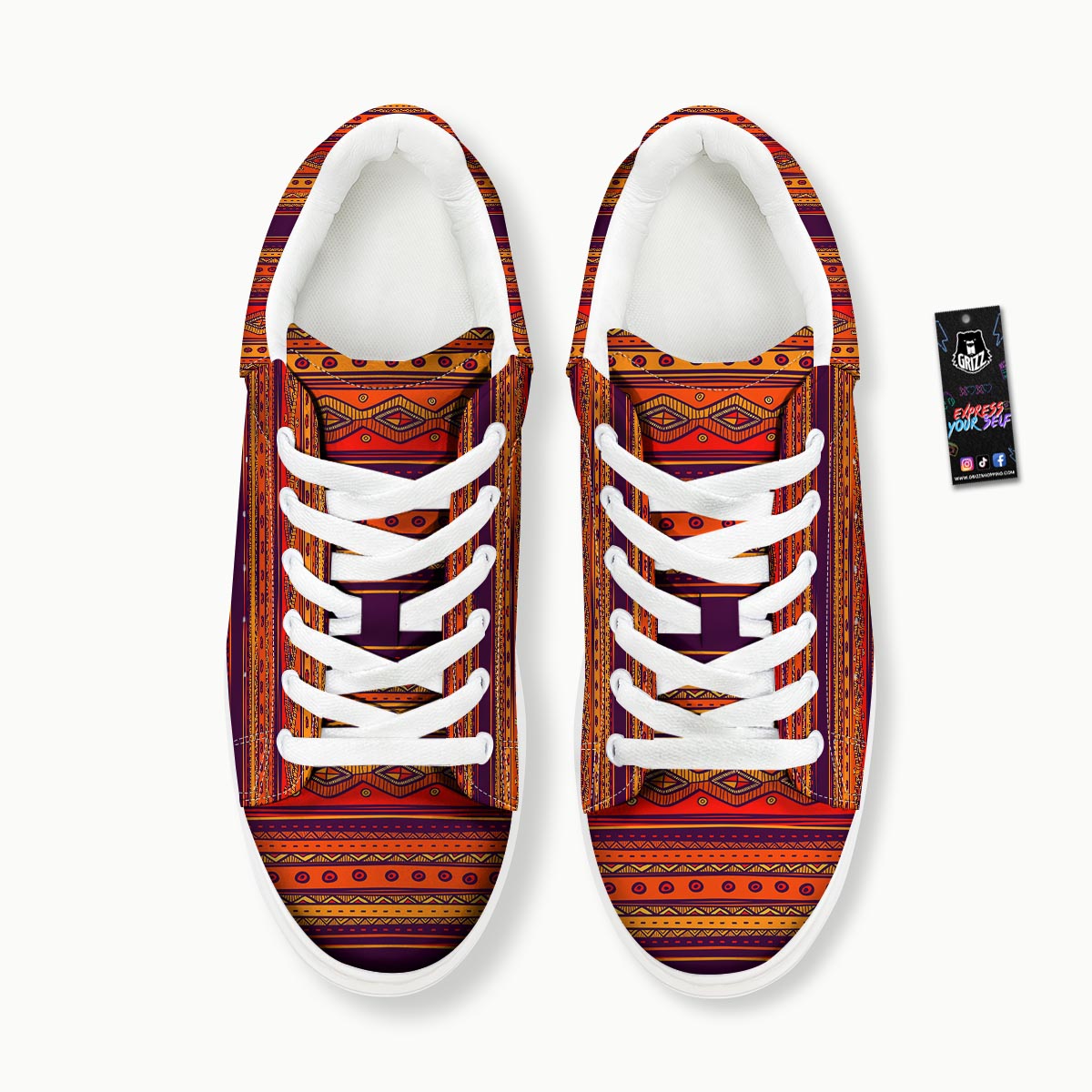 Tribal Sunset African Print Pattern Platform Shoes-grizzshop