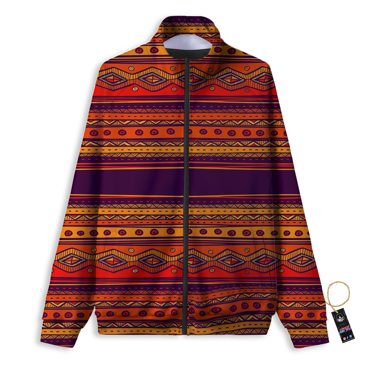 Tribal Sunset African Print Pattern Track Jacket-grizzshop