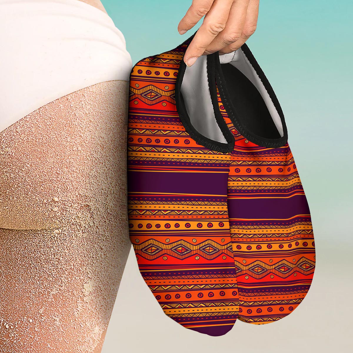 Tribal Sunset African Print Pattern Water Shoes-grizzshop