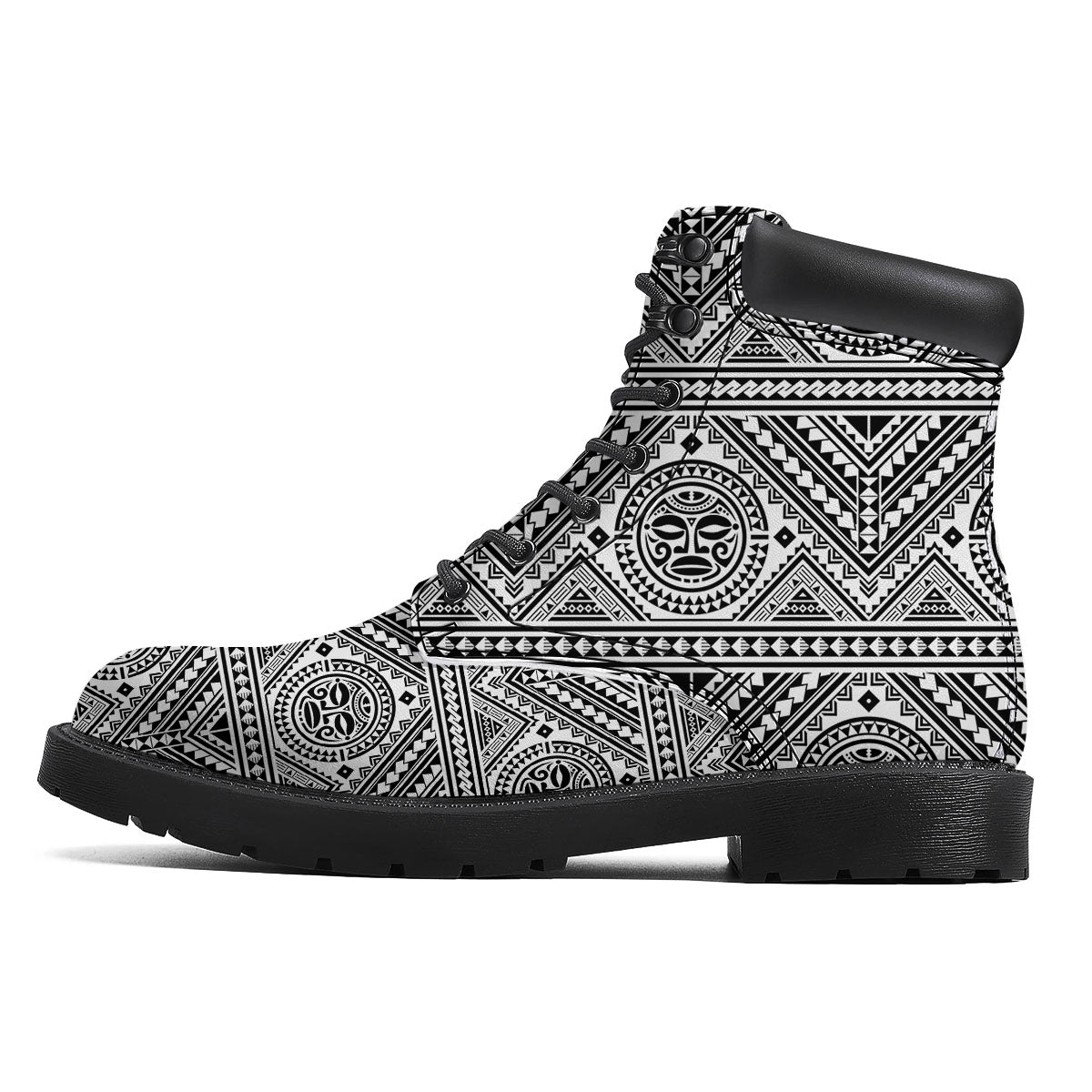 Tribal Tattoo Maori Polynesian Print Boots-grizzshop