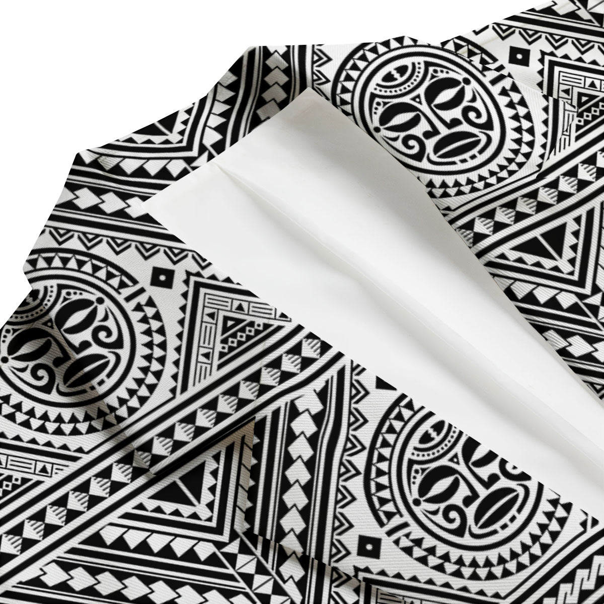 Tribal Tattoo Maori Polynesian Print Men's Blazer-grizzshop