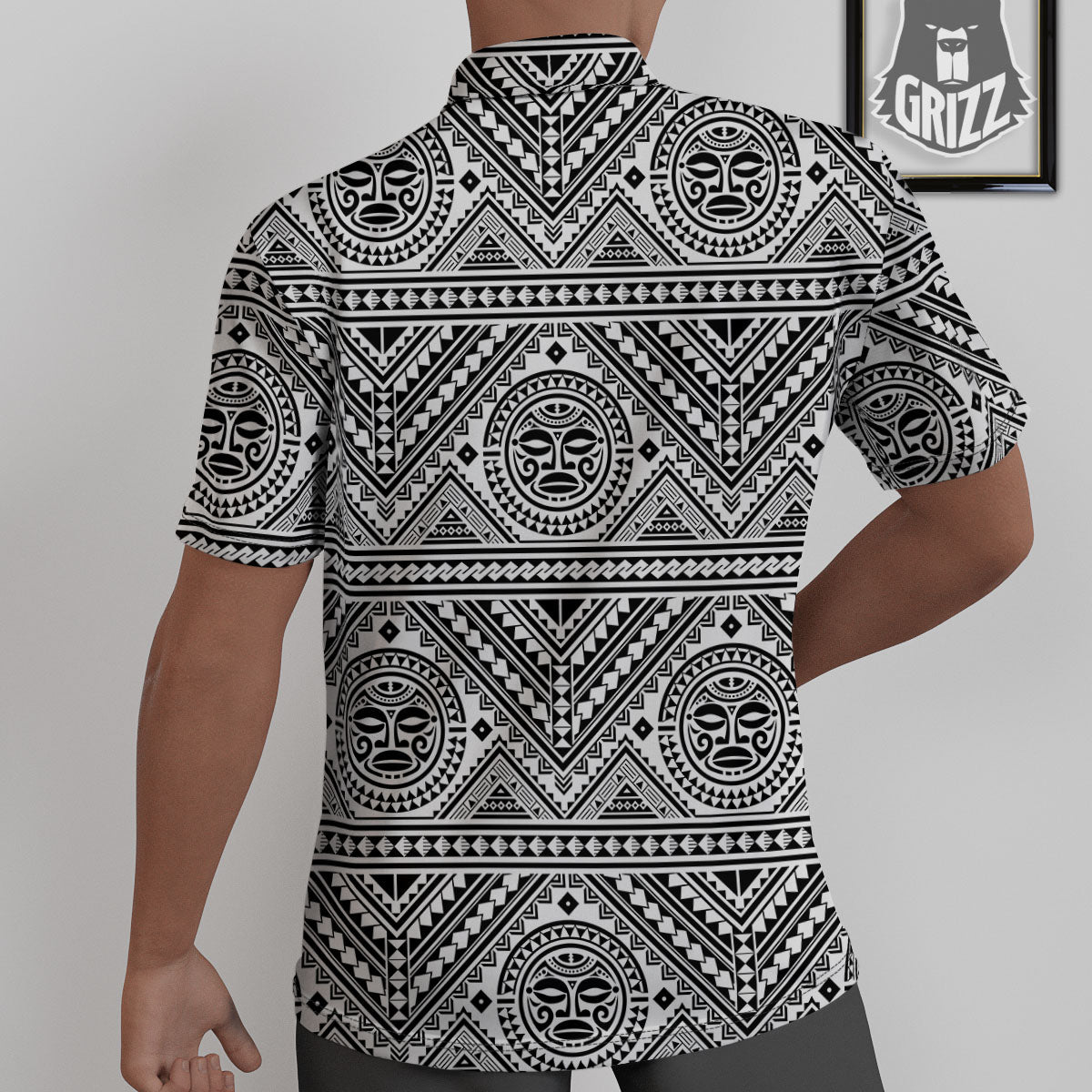 Tribal Tattoo Maori Polynesian Print Untucked Shirts-grizzshop
