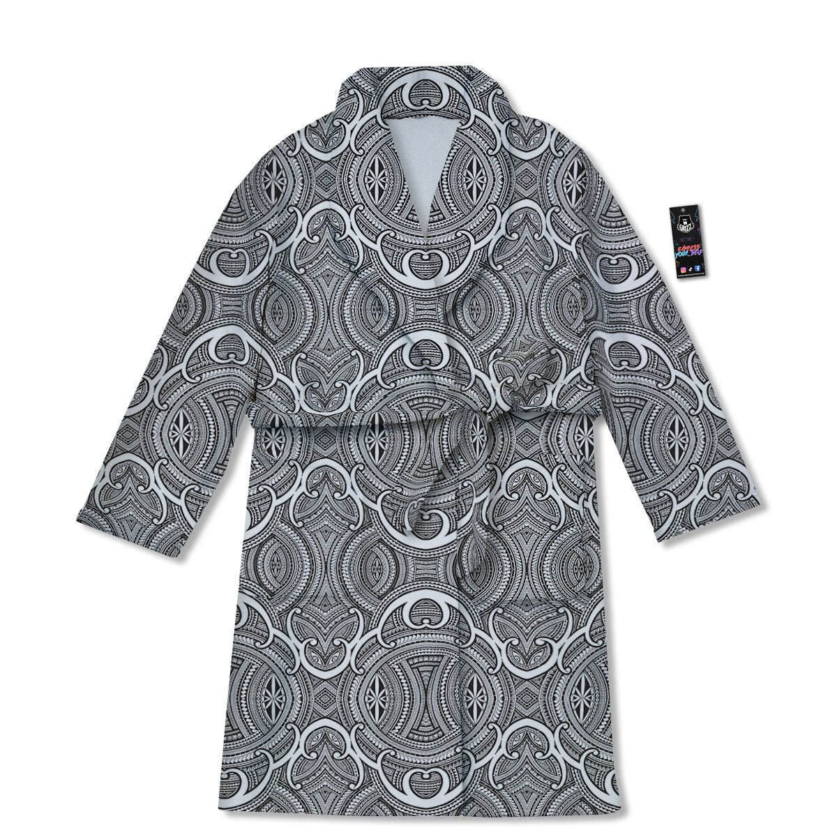 Tribal Tattoo Maori Print Pattern Bathrobe-grizzshop