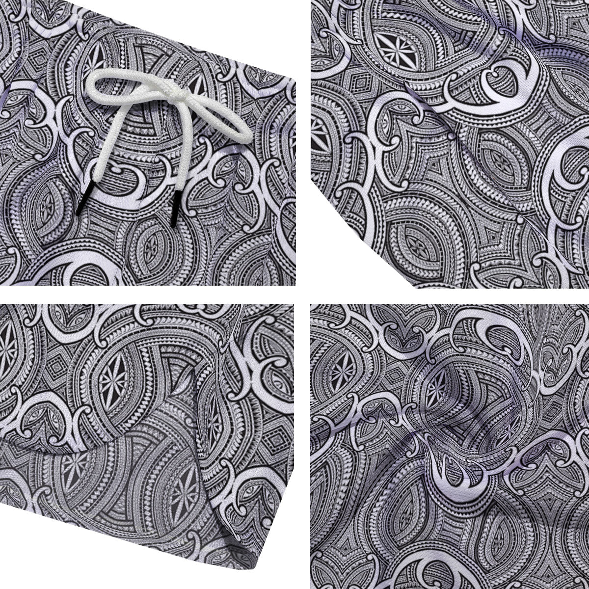 Tribal Tattoo Maori Print Pattern Men's Running Shorts-grizzshop