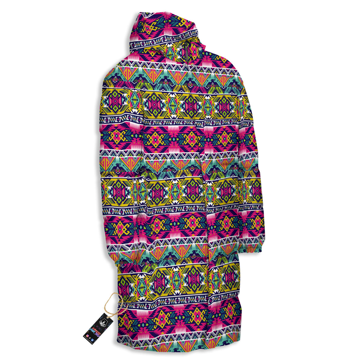 Tribal Aztec Colorful Print Pattern Long Down Jacket