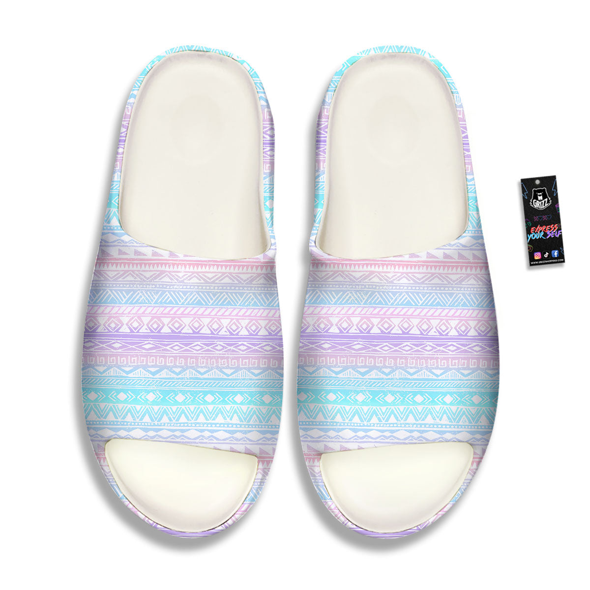 Tribal Aztec Pastel Print Pattern Sandals-grizzshop