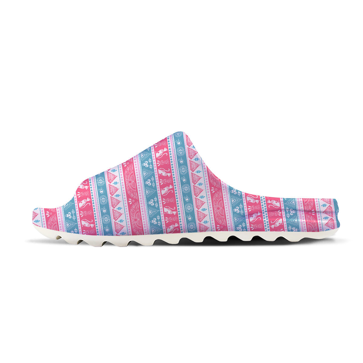 Tribal Ethnic Pink Blue Egypt Print Pattern Sandals-grizzshop