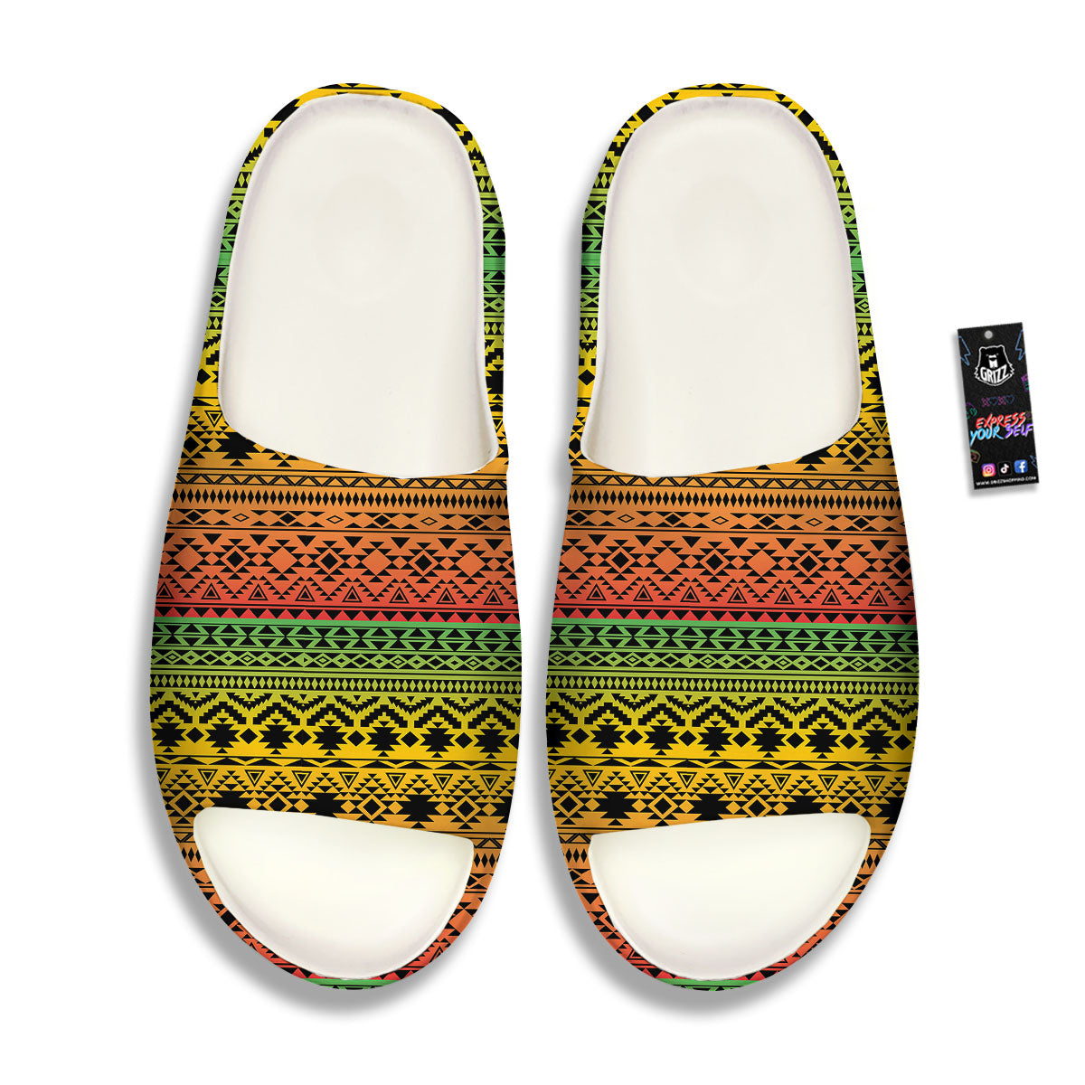 Tribal Rasta Print Pattern Sandals-grizzshop