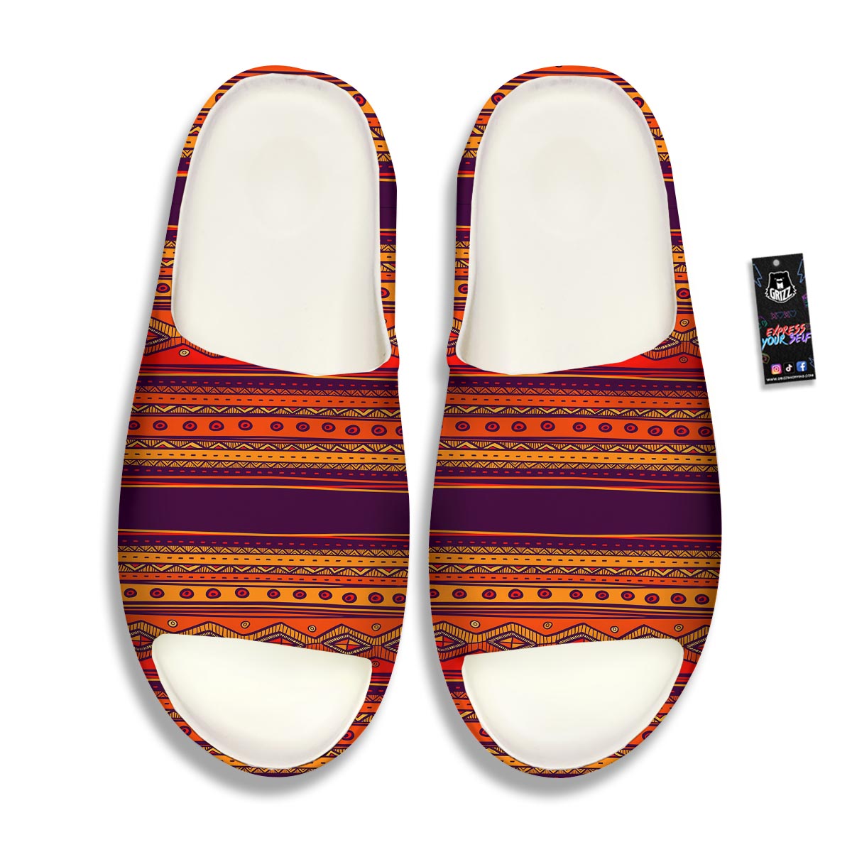 Tribal Sunset African Print Pattern Sandals-grizzshop