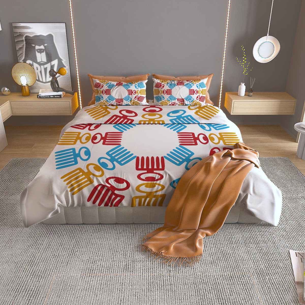 Tulip Spring Yellow Print Pattern Duvet Cover Bedding Set