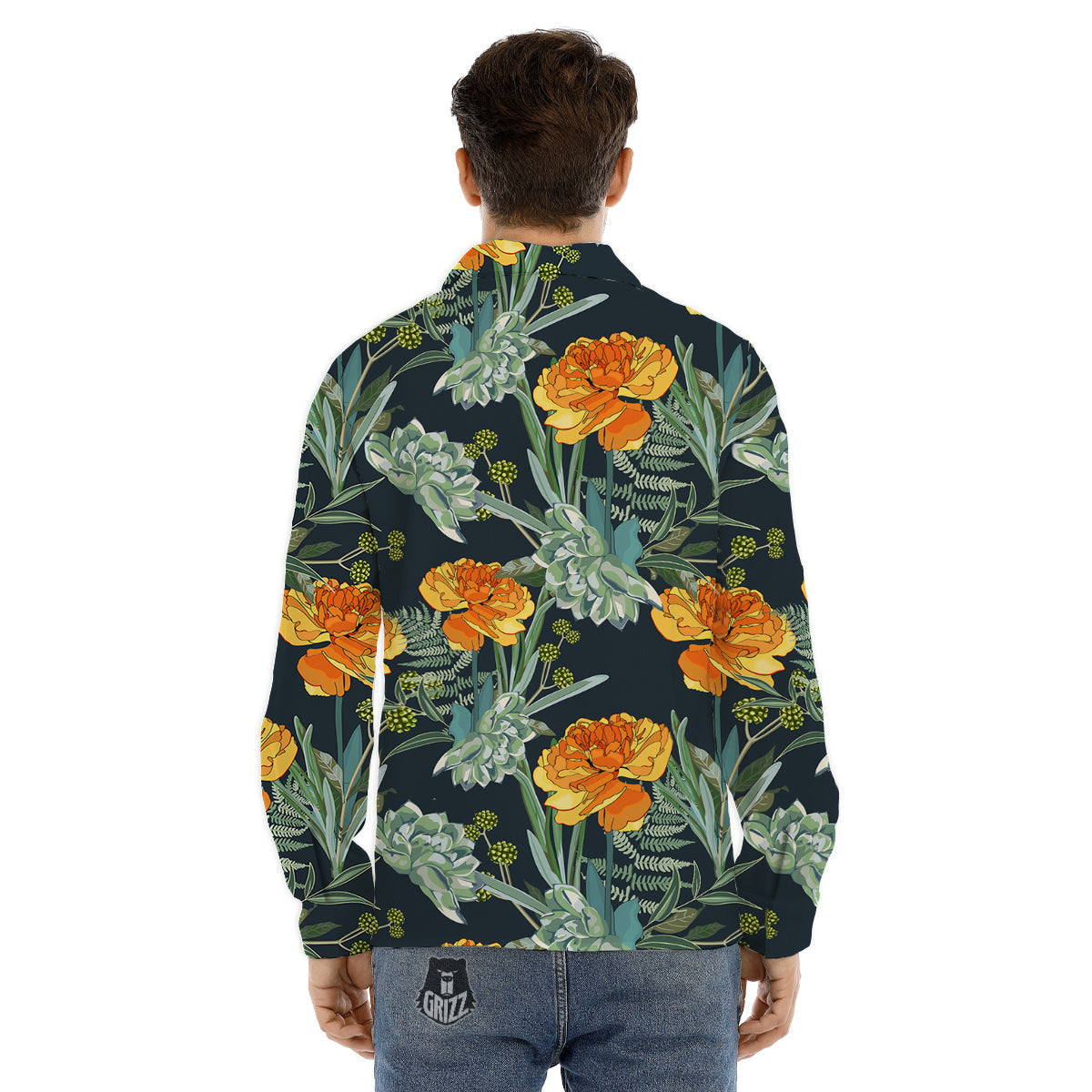 Tribe Symbols Red Adinkra Print Men's Dress Shirts-grizzshop