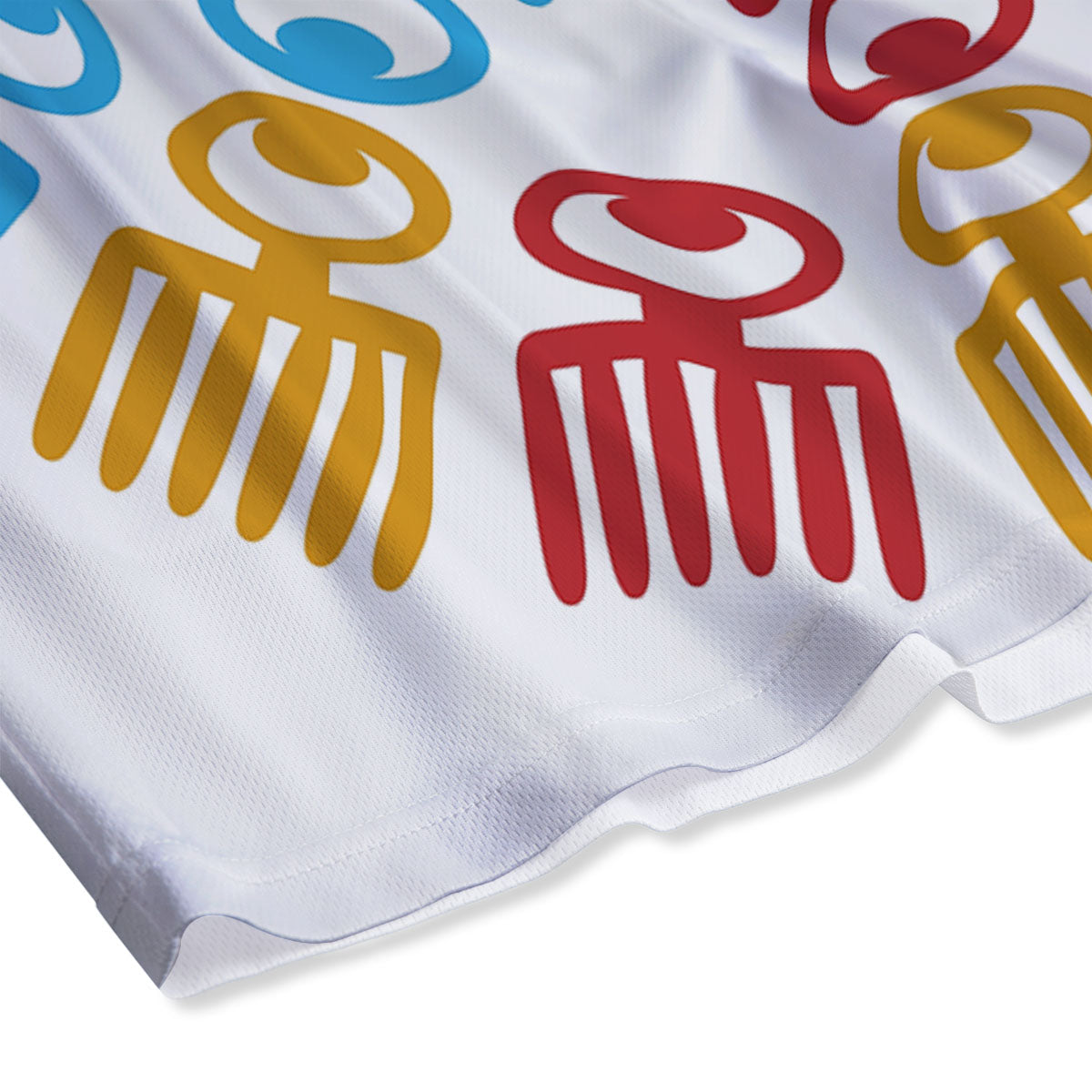 Tribe Symbols Red Adinkra Print Mesh Shorts