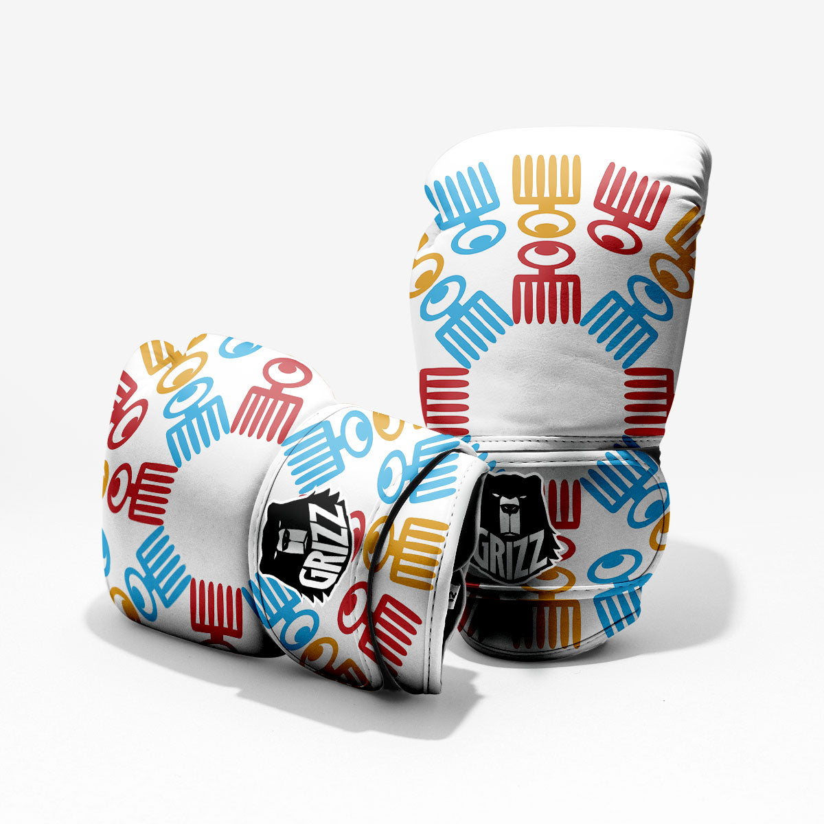 Tribe Symbols Red Adinkra Print Pro Boxing Glove