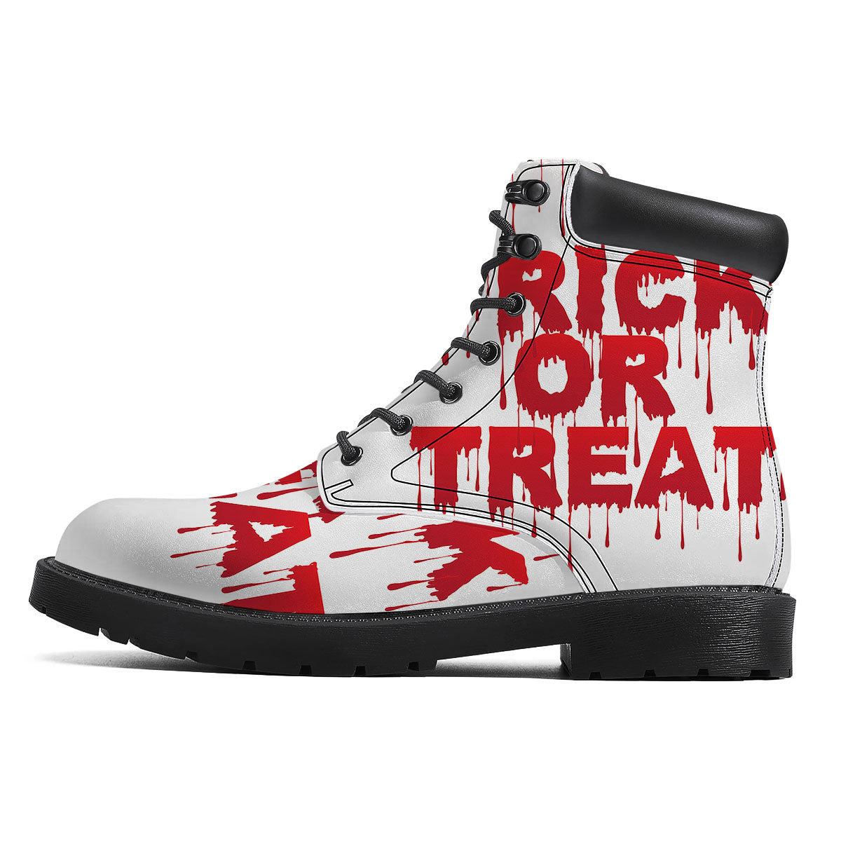 Trick Or Treat Red Blood Halloween Print Boots-grizzshop