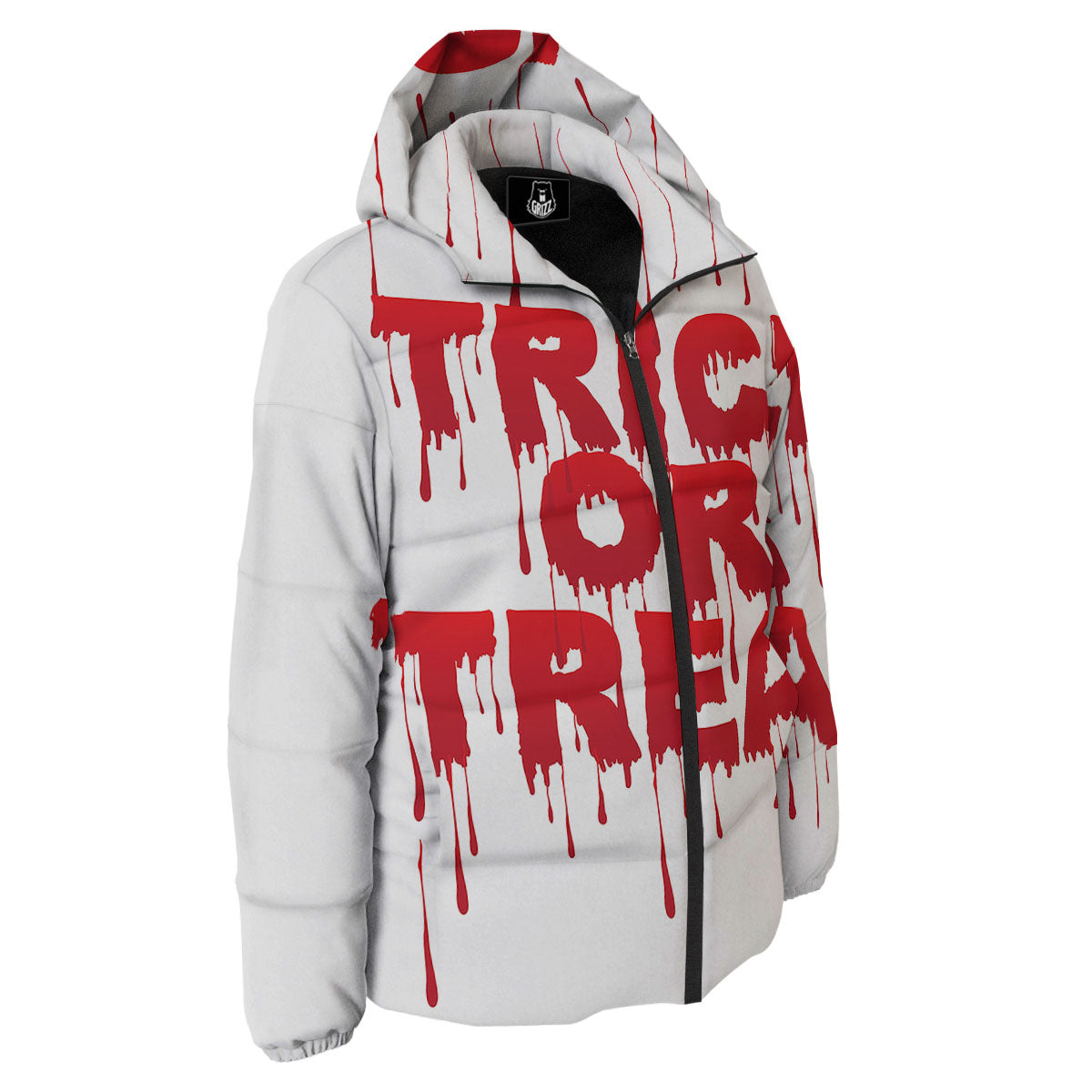 Trick Or Treat Red Blood Halloween Print Down Jacket-grizzshop