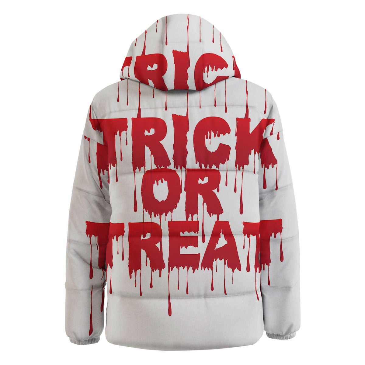 Trick Or Treat Red Blood Halloween Print Down Jacket-grizzshop