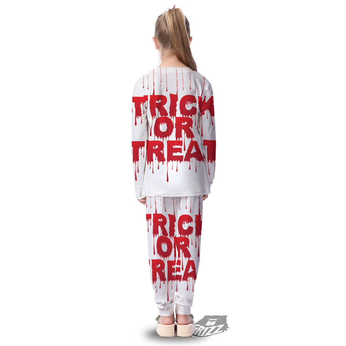 Trick Or Treat Red Blood Halloween Print Kid's Pajamas-grizzshop