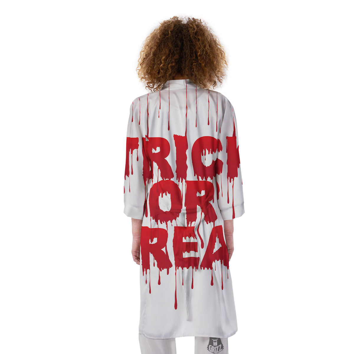 Trick Or Treat Red Blood Halloween Print Kimono-grizzshop