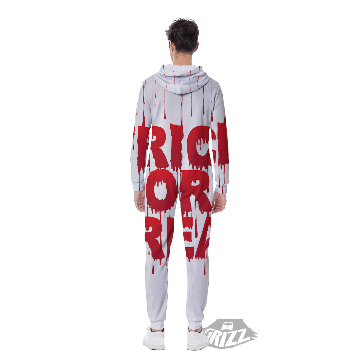 Trick Or Treat Red Blood Halloween Print Men's Jumpsuit-grizzshop