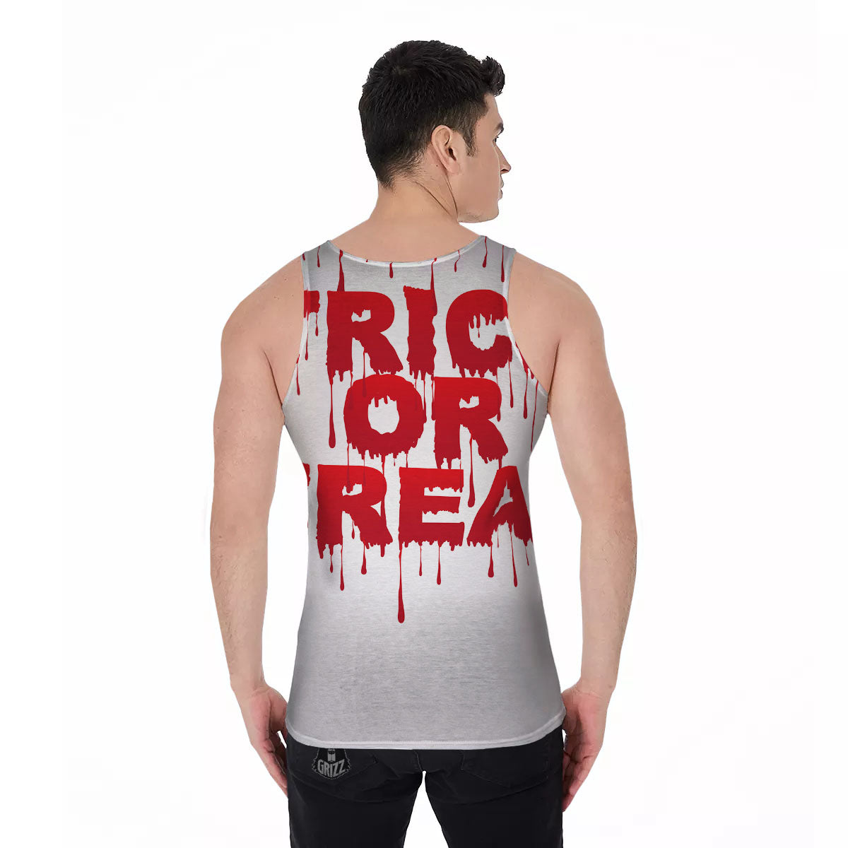 Trick Or Treat Red Blood Halloween Print Men's Tank Top-grizzshop