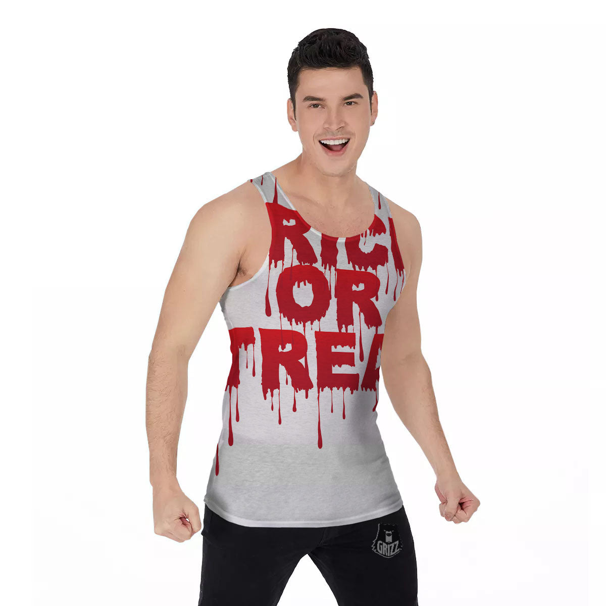 Trick Or Treat Red Blood Halloween Print Men's Tank Top-grizzshop