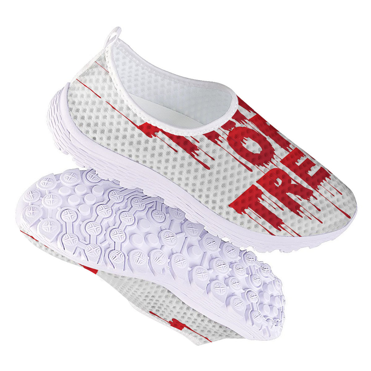 Trick Or Treat Red Blood Halloween Print Nurse Shoes-grizzshop