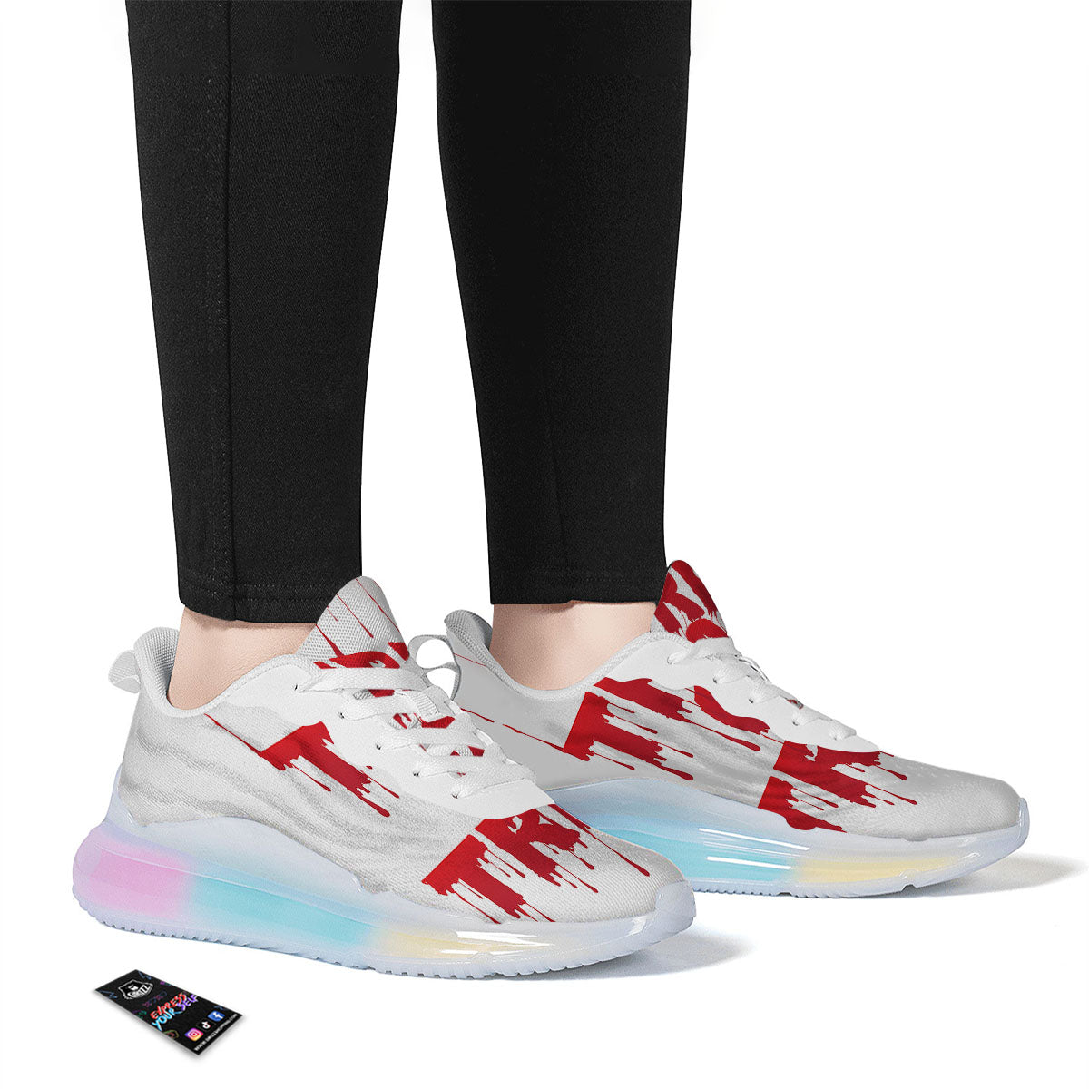 Trick Or Treat Red Blood Halloween Print Running Sneakers-grizzshop